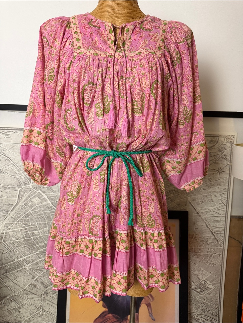 Cleobella pink floral dress Size S